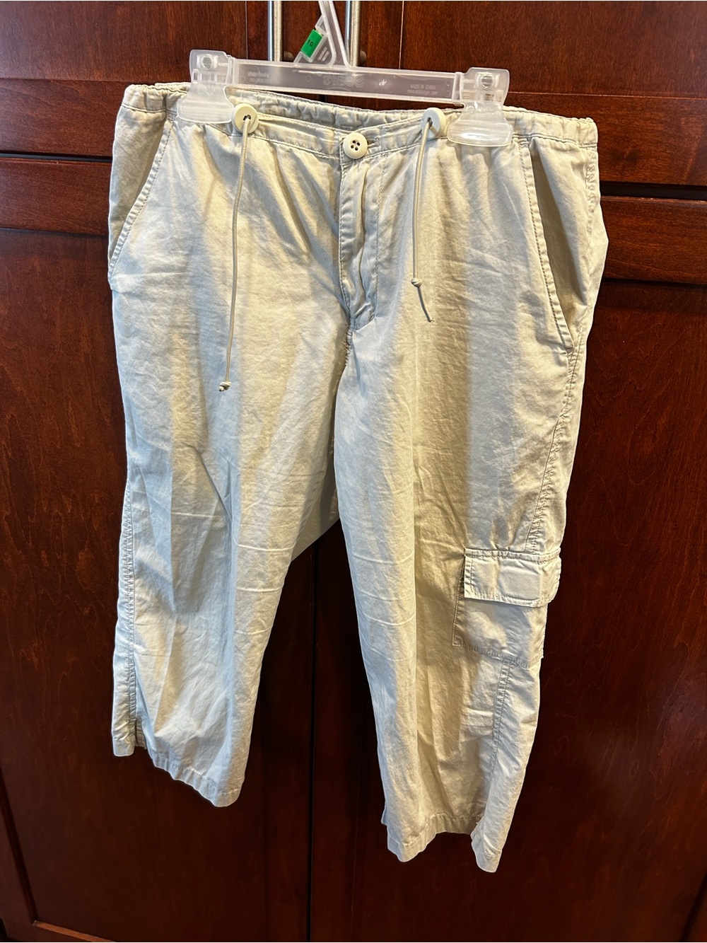 Women’s  Lightweight Drawstring Cargo Pants – Beige size: XS